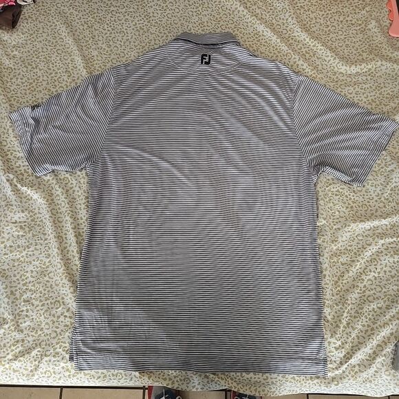 FJ Foot Joy Mountain Vista Golf Polo Striped MOUNTAIN VISTA Shirt Men's Large - Picture 8 of 8